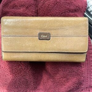 Chloé Tan Leather Wallet
